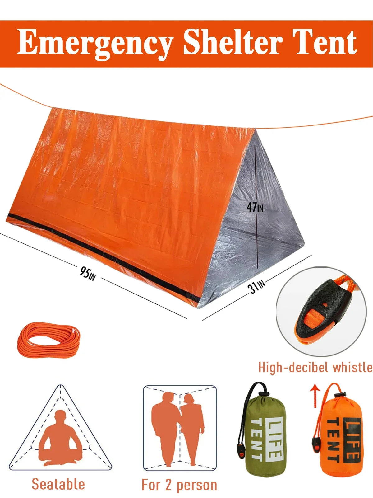DuoTent – 2-Person Waterproof Emergency Camping Tent