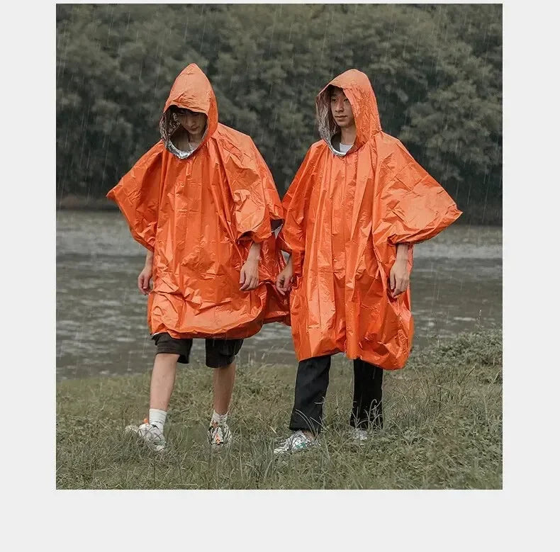 Emergency Waterproof Rain Poncho – Survival & Camping Gear