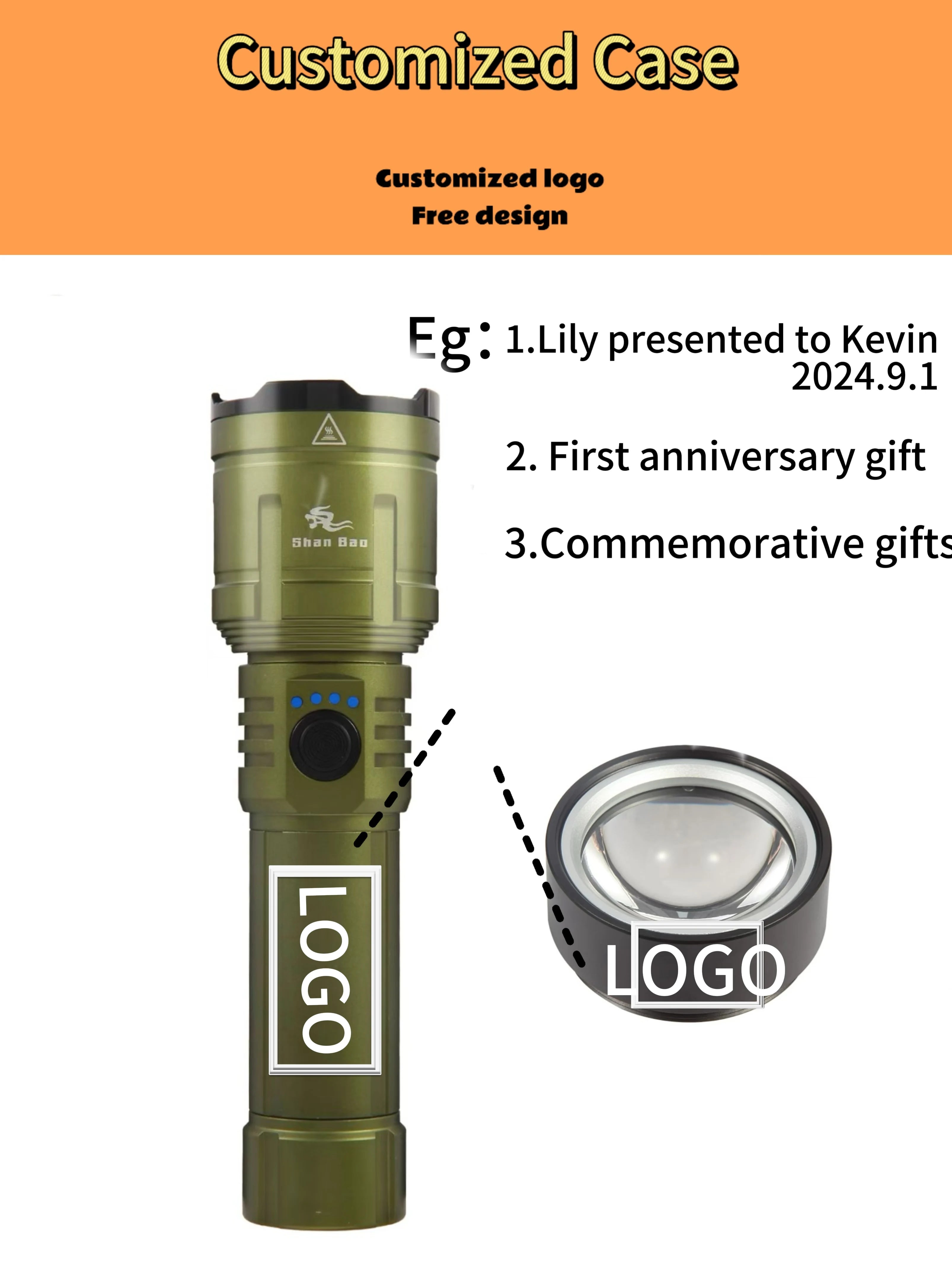 Shan Bao 3000LM Zoom Flashlight