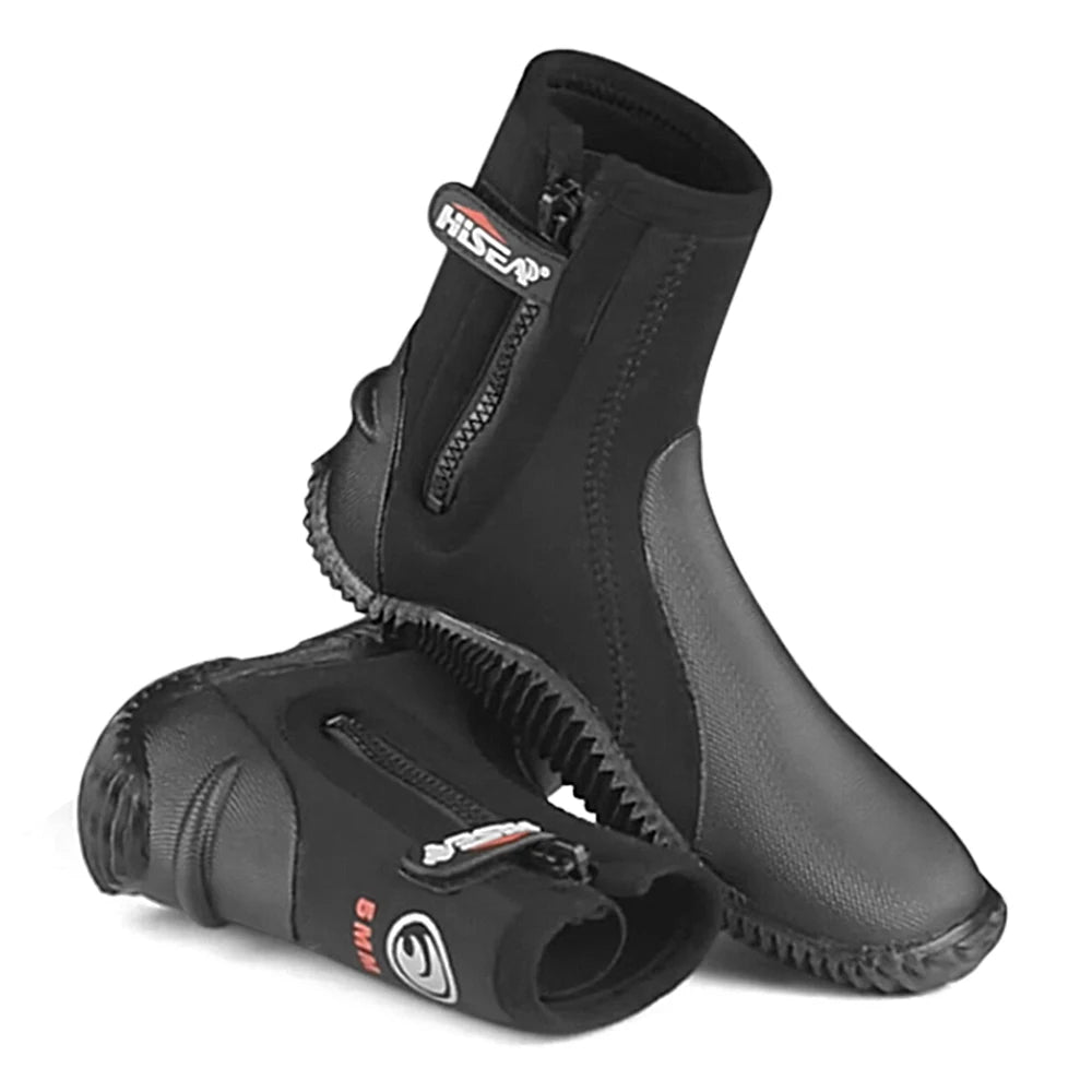 5mm Neoprene Dive Boots – Side Zipper Wetsuit Shoes
