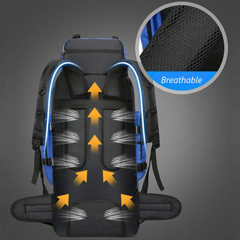 TrailMaster – 90L Waterproof Hiking & Camping Backpack