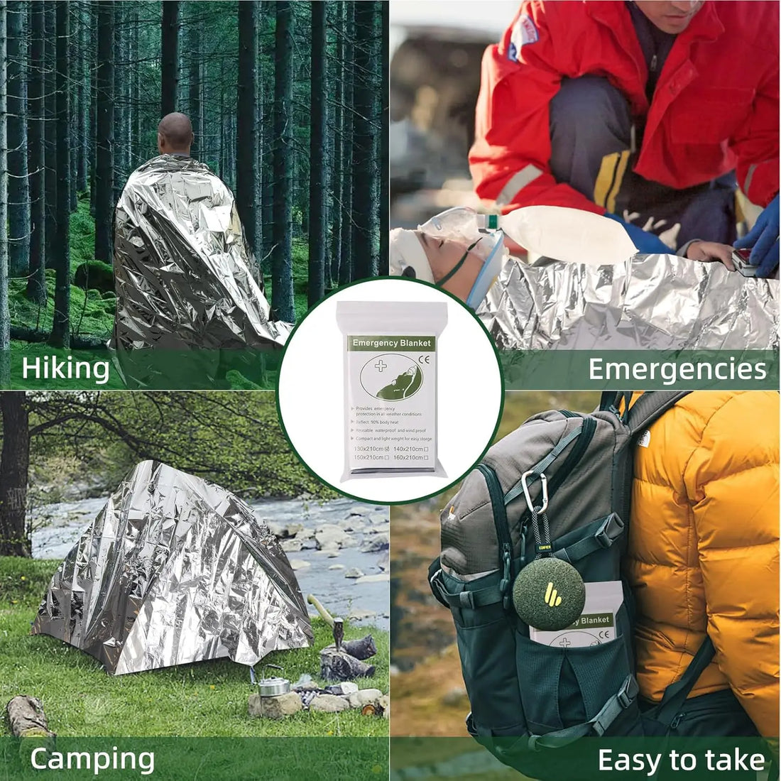 Emergency Thermal Survival Blanket Set