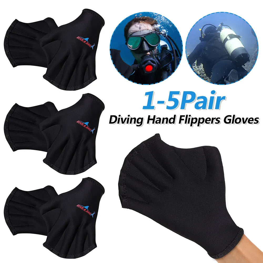 Webbed Diving & Swimming Gloves – Hand Paddle Training Accessories