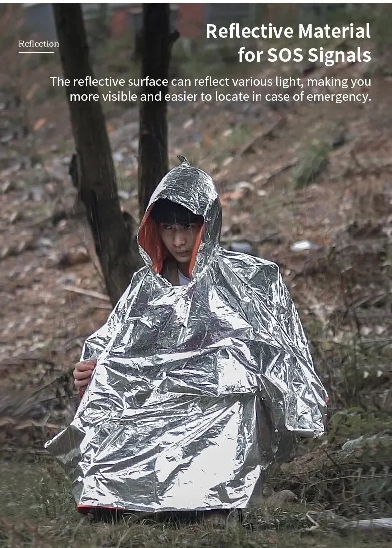 Emergency Waterproof Rain Poncho – Survival & Camping Gear