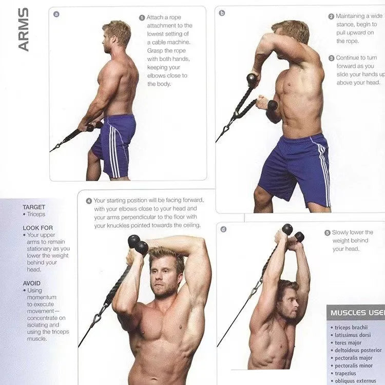PowerRope – Triceps & Back Pulley Rope Handle