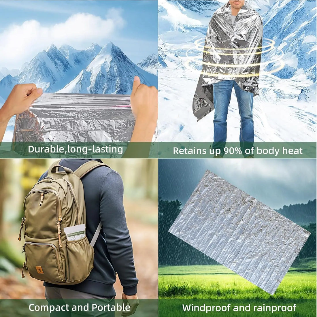Emergency Thermal Survival Blanket Set