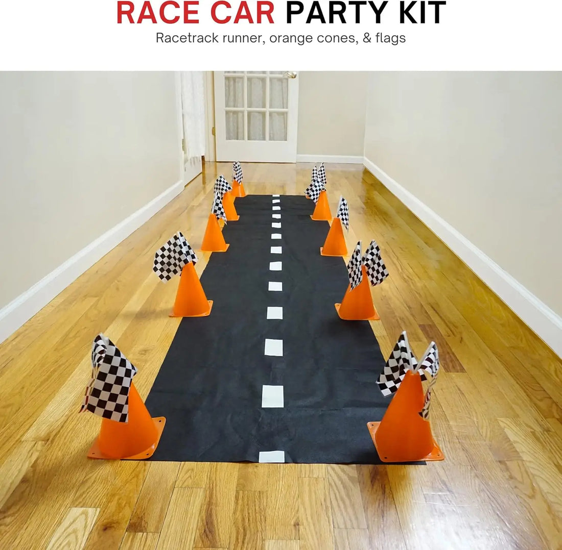 RaceSet – Traffic Cones & Racing Flags Party Decoration Set