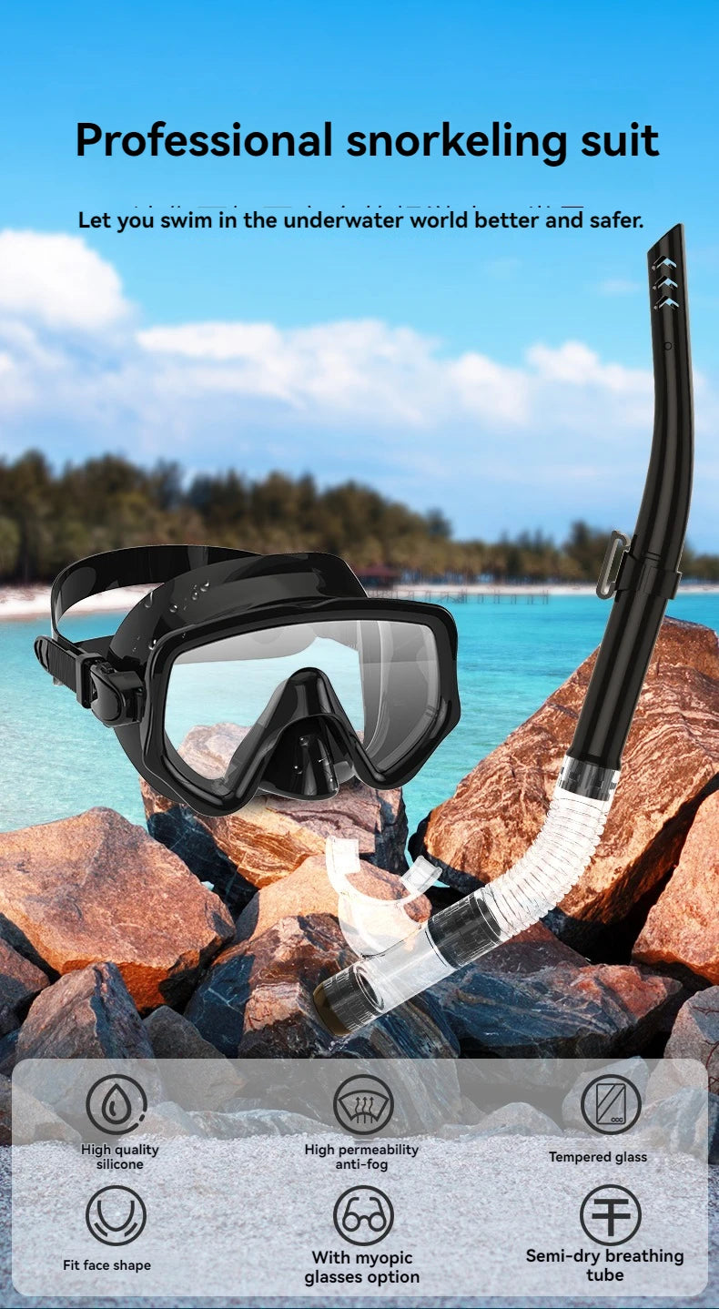 Adult Diving Mask & Snorkel Set – Panoramic Scuba Gear
